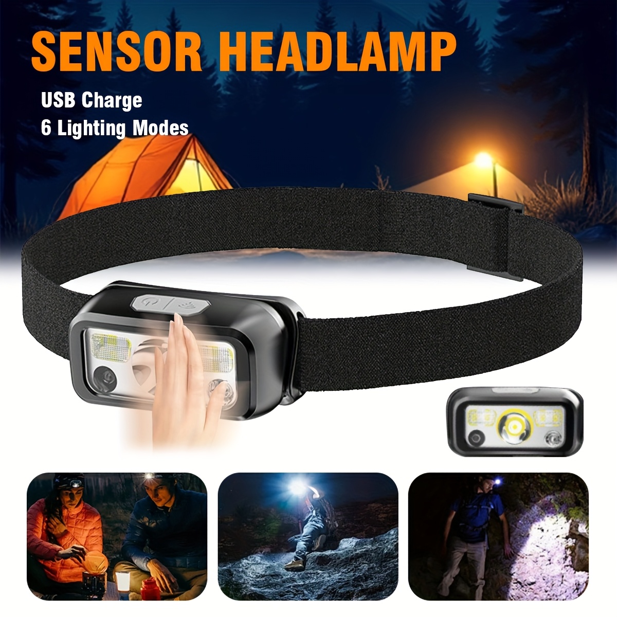 Powerful COB LED Sensor Headla - đánh giá và giá Fishing Headlamp